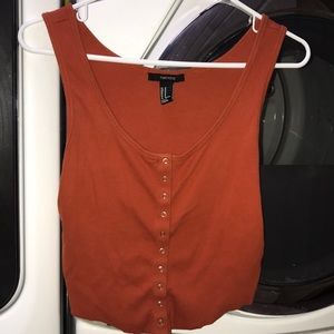 orange vintage look crop top
